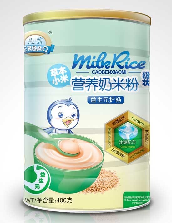  儿葆益生元护畅草本小米营养奶米粉