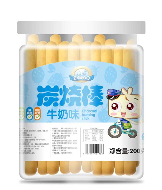  儿葆牛奶味炭烧棒