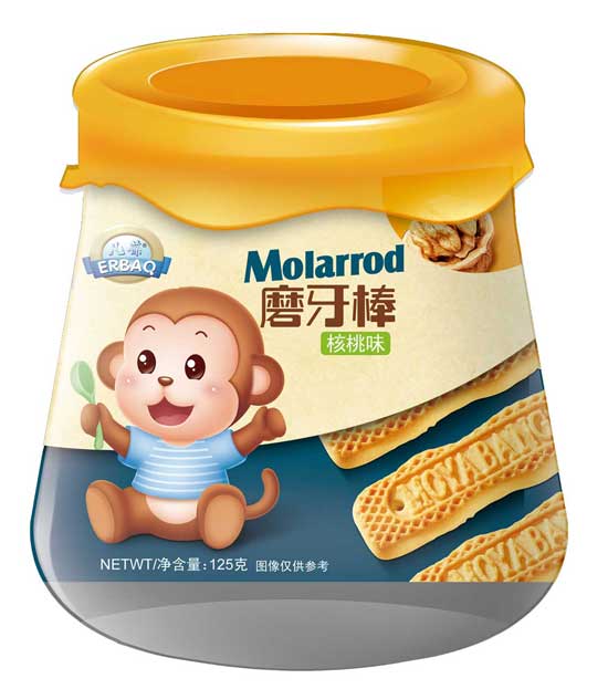 儿葆核桃味磨牙棒罐装