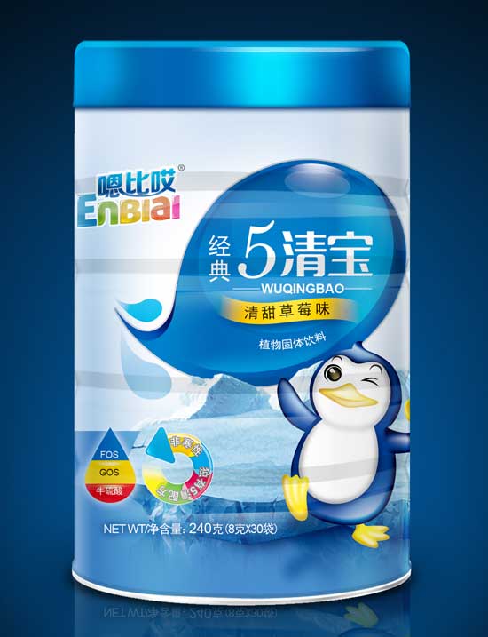 嗯比哎清甜草莓味5清宝罐装