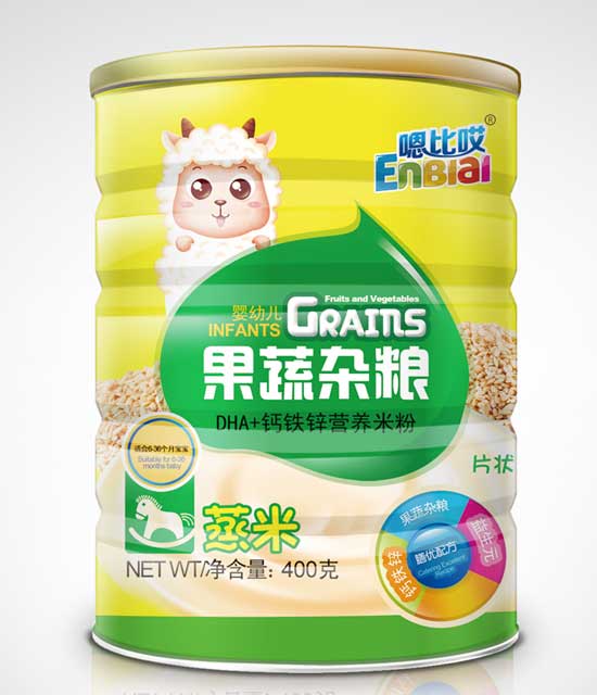  嗯比哎果蔬杂粮DHA+钙铁锌营养米粉