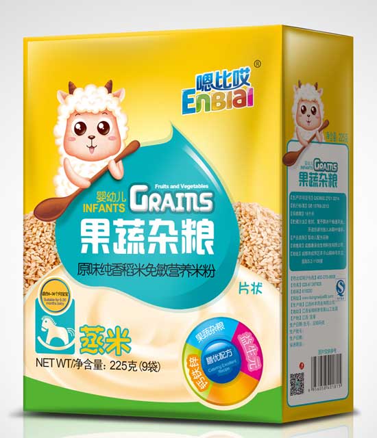  嗯比哎果蔬杂粮原味纯香稻米免敏营养米粉
