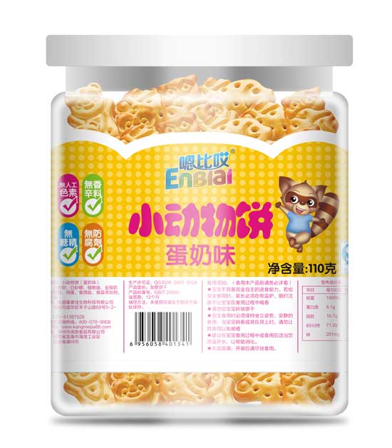  嗯比哎蛋奶味小动物饼干