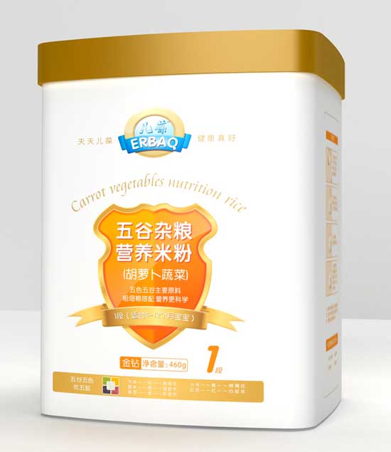  儿葆胡萝卜蔬菜1段五谷杂粮营养米粉听装