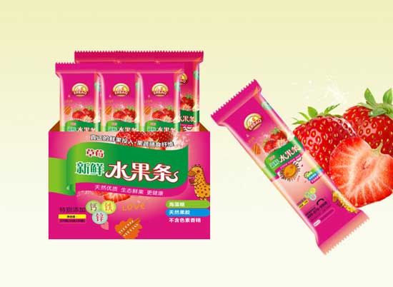  儿葆草莓水果条