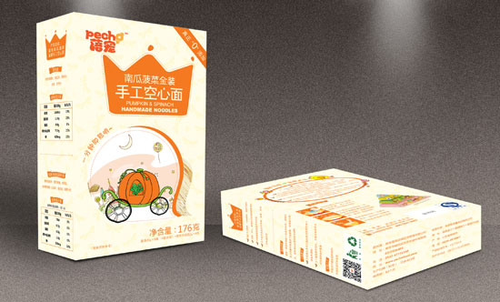 蓓宠南瓜菠菜金装手工空心面