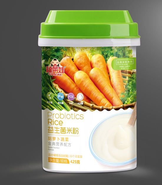 福莱娃胡萝卜蔬菜益生菌米粉罐装