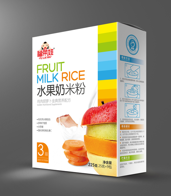 福莱娃鸡肉胡萝卜水果奶米粉
