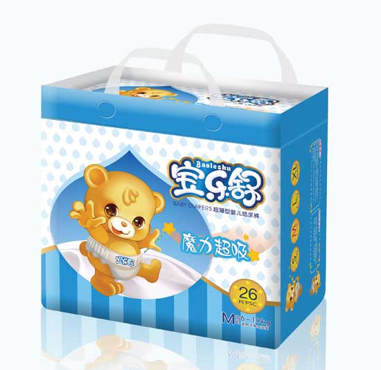  宝乐舒魔力超吸超薄纸尿裤小包M码