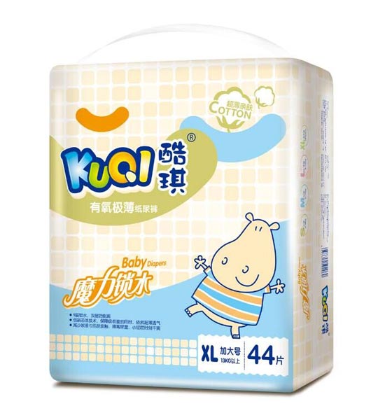 酷琪有氧极薄纸尿裤XL44片