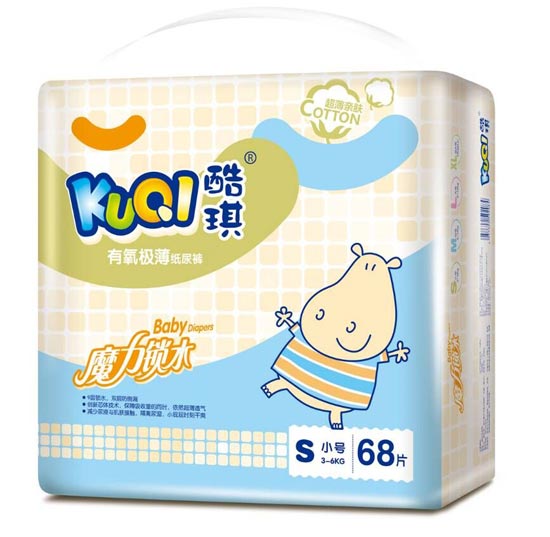 酷琪有氧极薄纸尿裤S68片