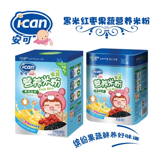 安可黑米红枣果蔬营养米粉