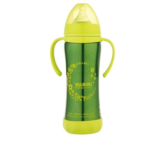 优乐宝宽口径不锈钢保温有柄自动奶瓶220ML
