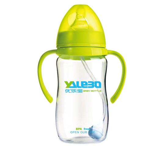 优乐宝PP宽口径有柄自动奶瓶300ML(Y)