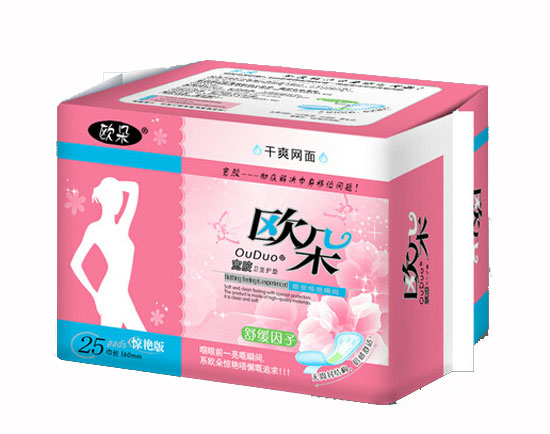  欧朵干爽网面25片护垫红包装