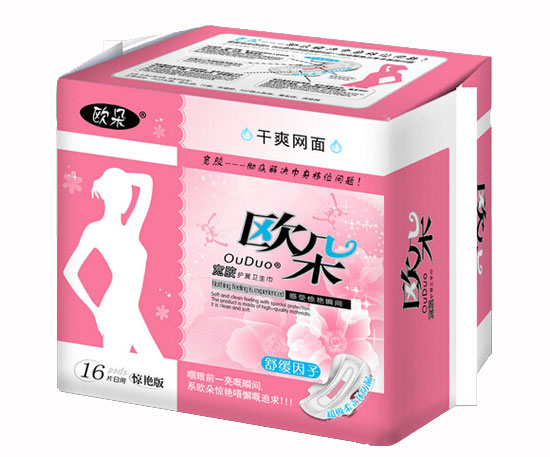  欧朵干爽网面10片日用护翼卫生巾