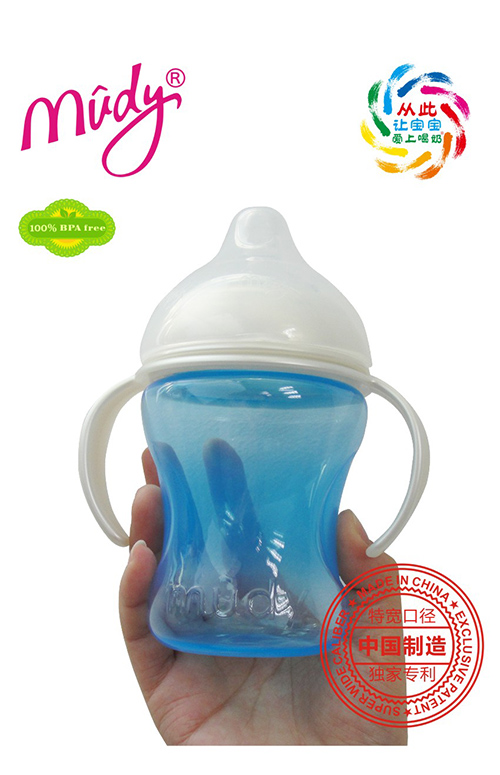 麦地特宽自然母乳防胀气PP奶瓶240ML(天蓝色)