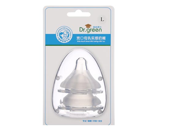 格林博士宽口母乳实感奶嘴两个装L号