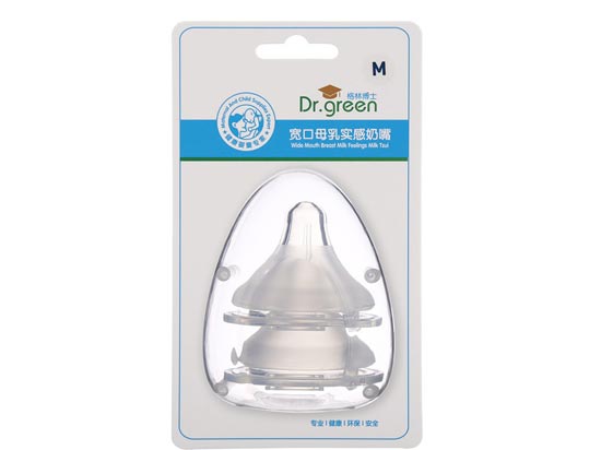 格林博士宽口母乳实感奶嘴两个装M号