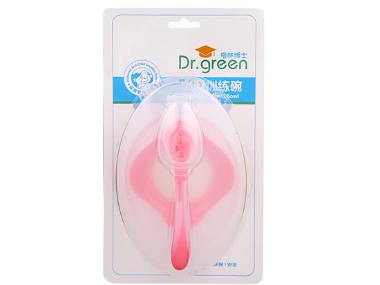 格林博士婴儿训练碗红色