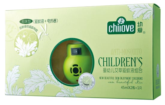 幼爱婴幼儿艾草驱蚊片组合-45ml×2瓶+1只