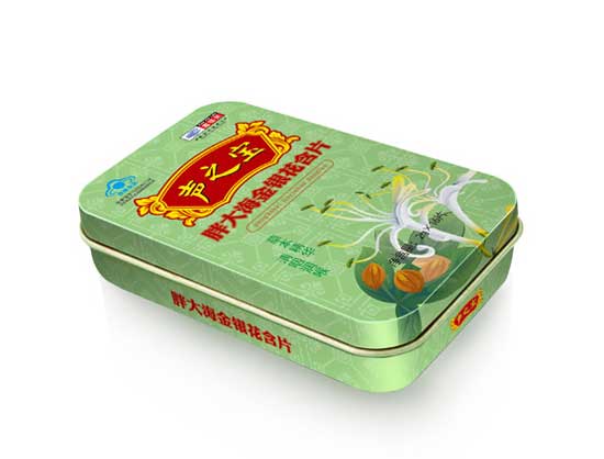 声之宝牌胖大海金银花含片(绿色装)小铁盒