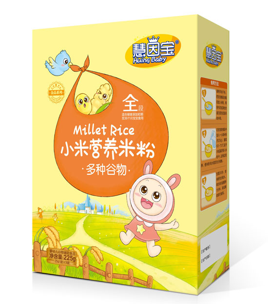  慧因宝多种谷物盒装小米营养米粉