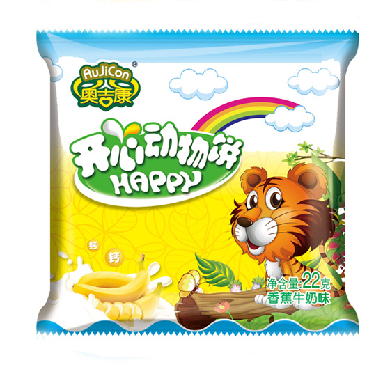 奥吉康婴儿动物饼干香蕉牛奶味