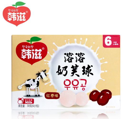 韩滋溶溶奶芙球红枣味
