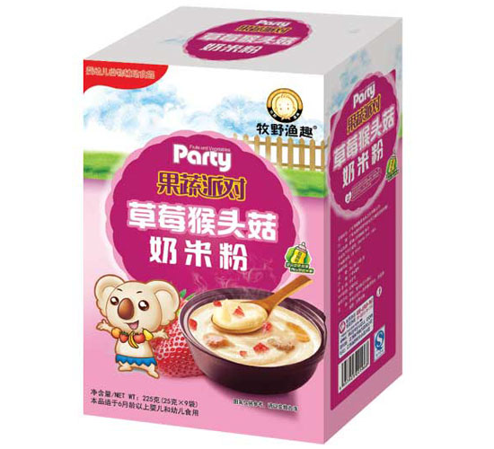 牧野渔趣草莓猴头菇奶米粉盒装