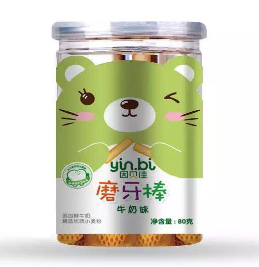 因贝佳牛奶味磨牙棒