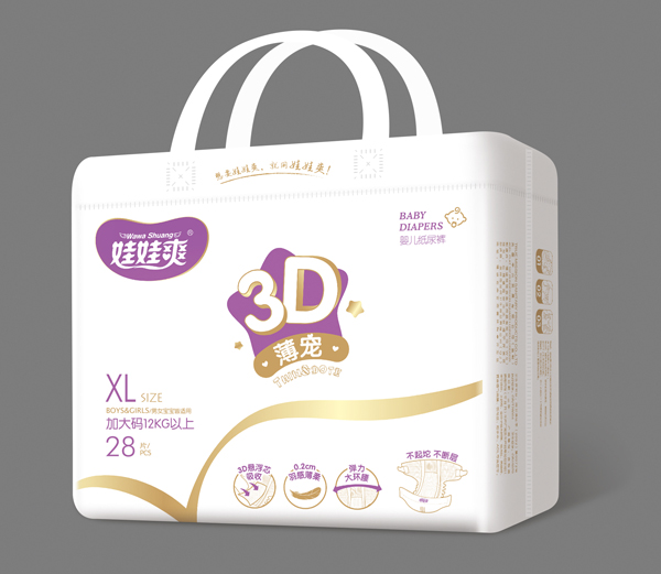 娃娃爽3D薄宠婴儿纸尿裤中包XL28