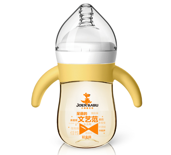 小袋鼠巴布硅胶手柄PPSU奶瓶文艺范