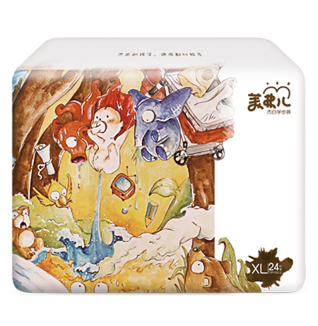 美弗儿杰白学步裤XL码-24片-全芯体3D悬浮芯-海量吸收