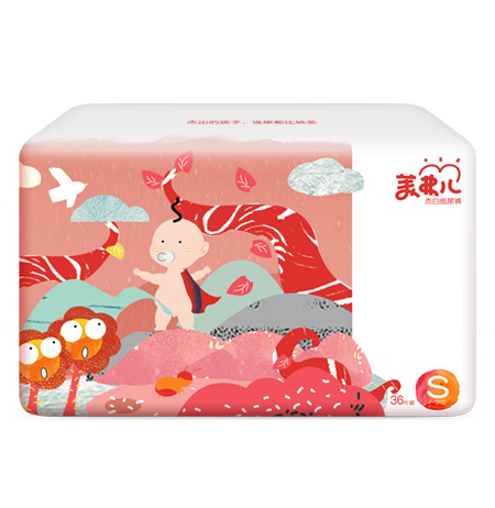 美弗儿杰白纸尿裤S码36片-全芯体-海量吸收