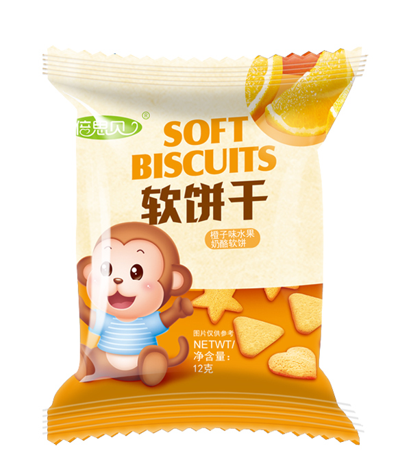 倍思贝橙子味水果奶酪软饼干12克