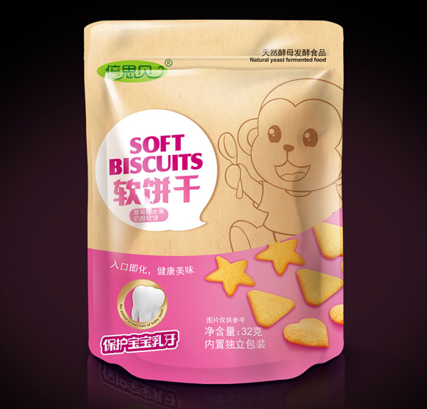 倍思贝草莓味水果奶酪软饼干32克