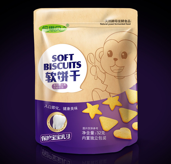 倍思贝葡萄味水果奶酪软饼干32克