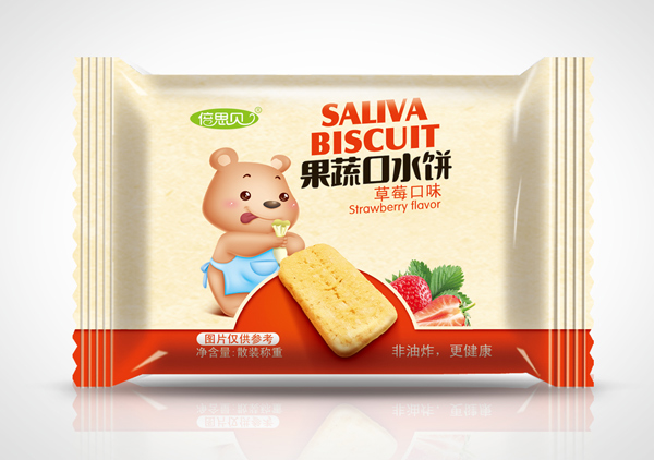 倍思贝草莓味果蔬口水饼