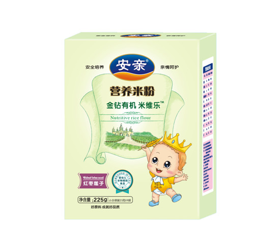 安亲225克有机米粉盒装红枣莲子