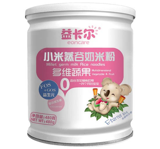 益卡尔多维果蔬小米蒸谷奶米粉0段罐装