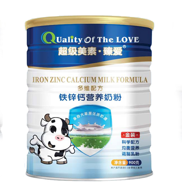 超级美素臻爱钙铁锌高钙900克听装