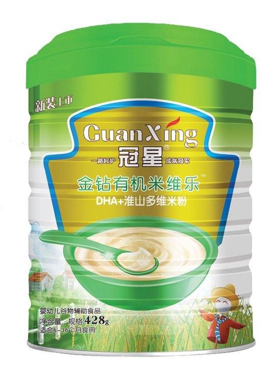 冠星DHA+淮山多维金钻有机米维乐428克听装