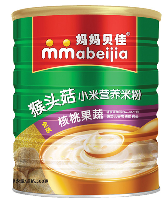 妈妈贝佳核桃果蔬500克猴头菇小米米粉听装