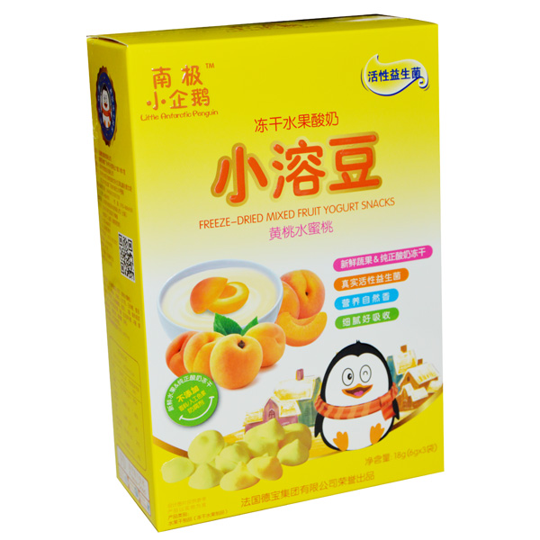 南极小企鹅黄桃水蜜桃小溶豆