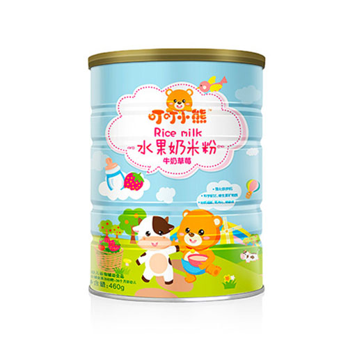 叮叮小熊水果奶米粉罐装-牛奶草莓