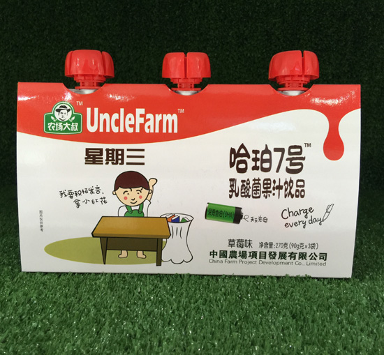 农场大叔草莓味乳酸菌果汁饮品