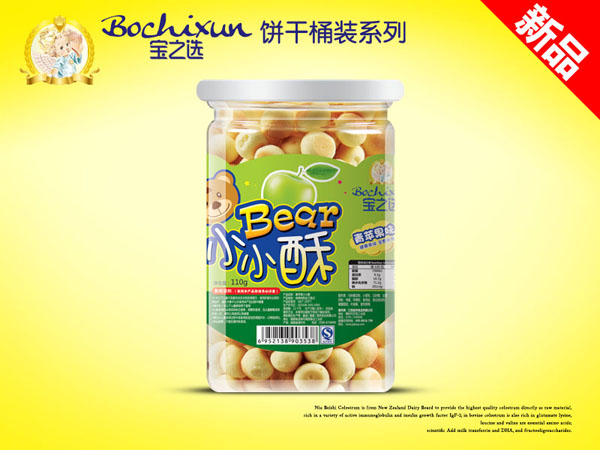宝之选青苹果味饼干桶装小小酥