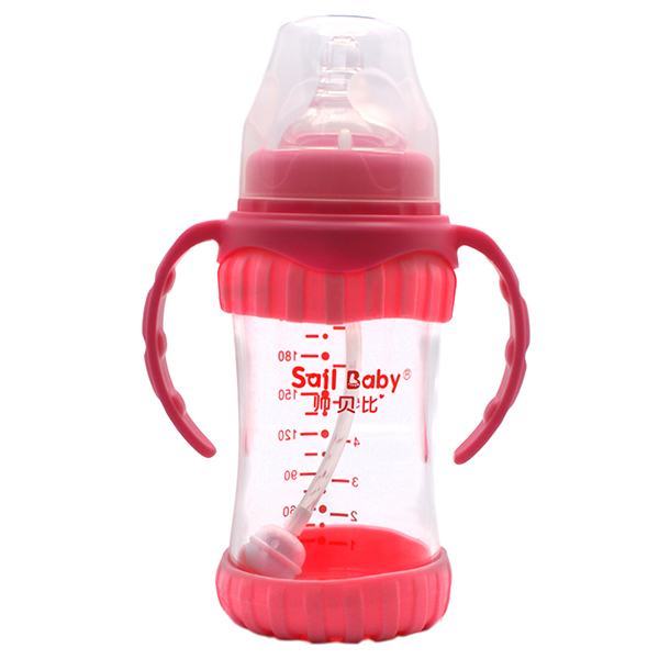 帅贝比奶瓶240ML感温-红