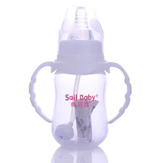 帅贝比葫芦带手柄自动吸PP奶瓶125ml